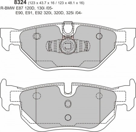 3 Saloon (E90) 318i 2007 > 2011 Rear Performance Brake Pads 8324